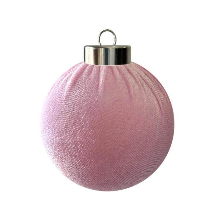 Fabric-Covered Ball Christmas Ornaments Decorations, 6cm, 8cm