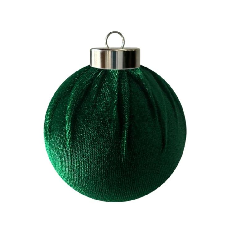Fabric-Covered Ball Christmas Ornaments Decorations, 6cm, 8cm