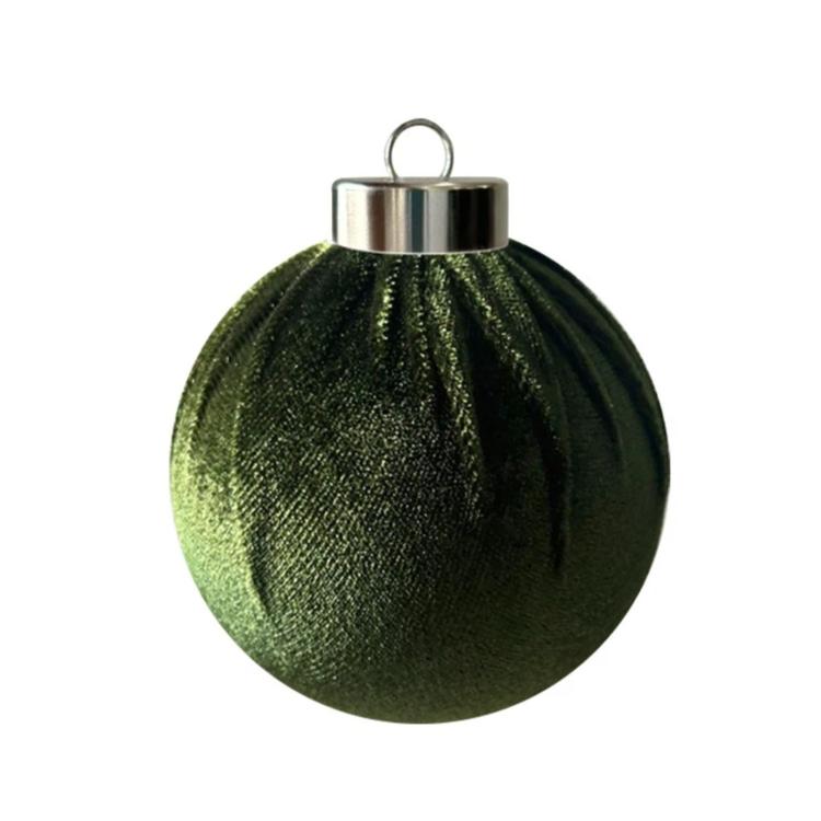 Fabric-Covered Ball Christmas Ornaments Decorations, 6cm, 8cm