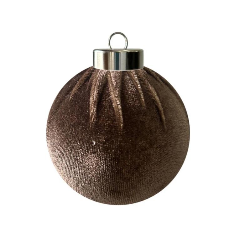Fabric-Covered Ball Christmas Ornaments Decorations, 6cm, 8cm