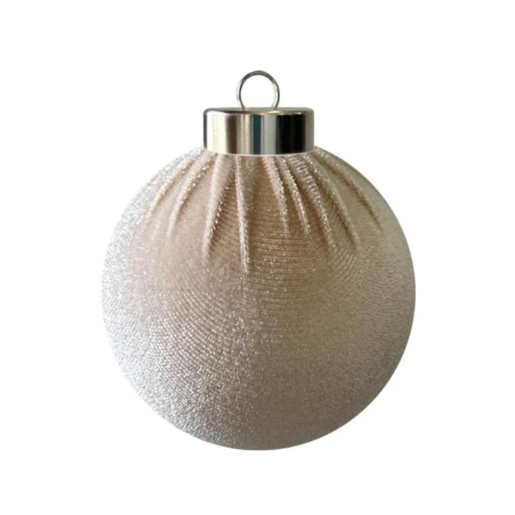 Fabric-Covered Ball Christmas Ornaments Decorations, 6cm, 8cm