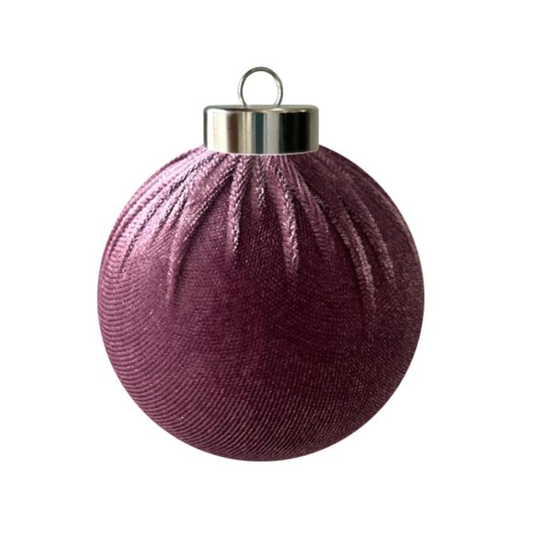 Fabric-Covered Ball Christmas Ornaments Decorations, 6cm, 8cm