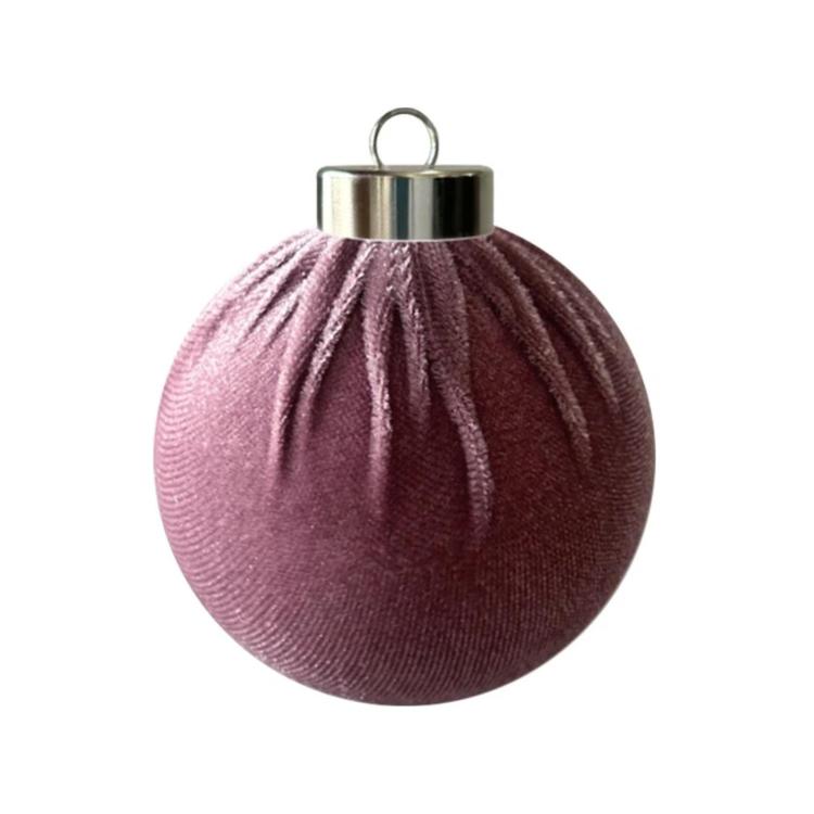 Fabric-Covered Ball Christmas Ornaments Decorations, 6cm, 8cm