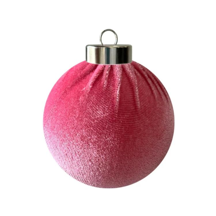 Fabric-Covered Ball Christmas Ornaments Decorations, 6cm, 8cm