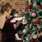 Fabric-Covered Ball Christmas Ornaments Decorations, 6cm, 8cm