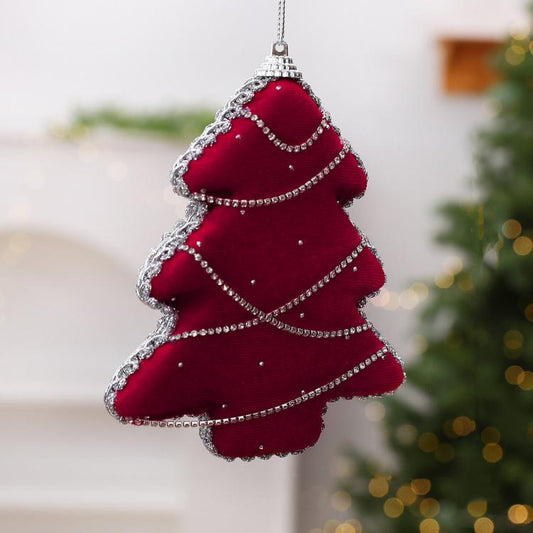 Velvet Rhinestone Foam Christmas Tree Ornament DIY Personalized Christmas Decoration