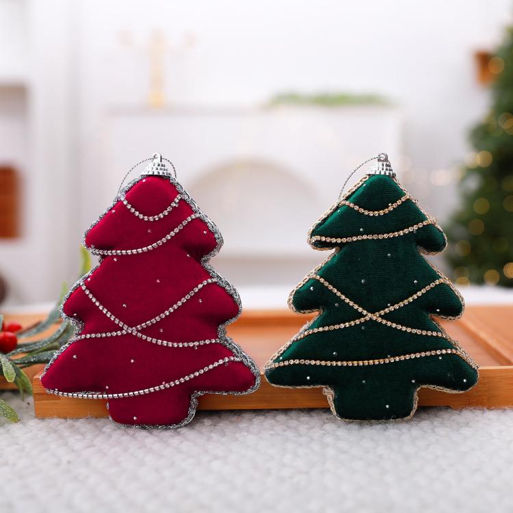 Velvet Rhinestone Foam Christmas Tree Ornament DIY Personalized Christmas Decoration