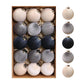 15pcs /Set Velvet-Covered Christmas Ball Ornaments, 6cm, 8cm