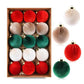15pcs /Set Velvet-Covered Christmas Ball Ornaments, 6cm, 8cm
