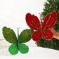 Hand-Painted Velvet Butterfly Christmas Tree Ornament Christmas Decoration Prop