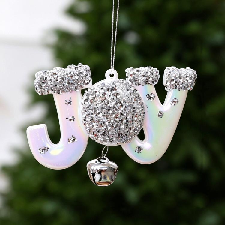 Unique JOY Painted Christmas Tree Ornaments DIY Christmas Decorations