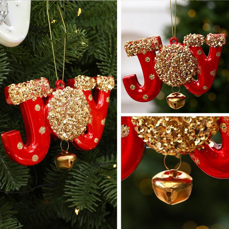 Unique JOY Painted Christmas Tree Ornaments DIY Christmas Decorations