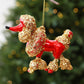 Sequined Electroplated Christmas Ornament Mini Poodle Hanging Decoration