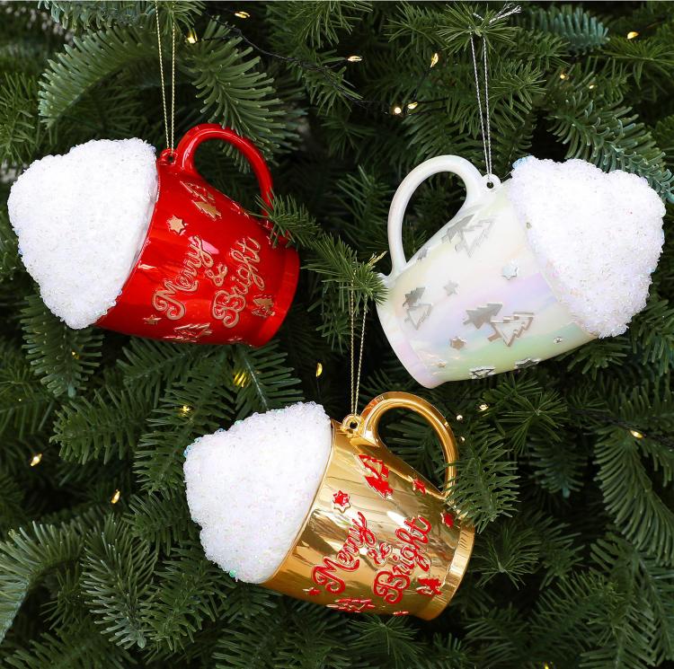 Cream Cup-Shaped Christmas Ornaments DIY Christmas Tree Decorations Festive Decor Props