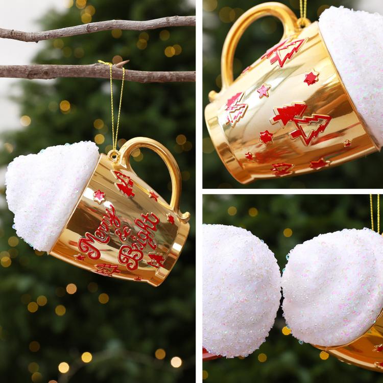 Cream Cup-Shaped Christmas Ornaments DIY Christmas Tree Decorations Festive Decor Props