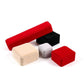 Red velvet octagonal jewelry box with open lid and stacked insert compartments