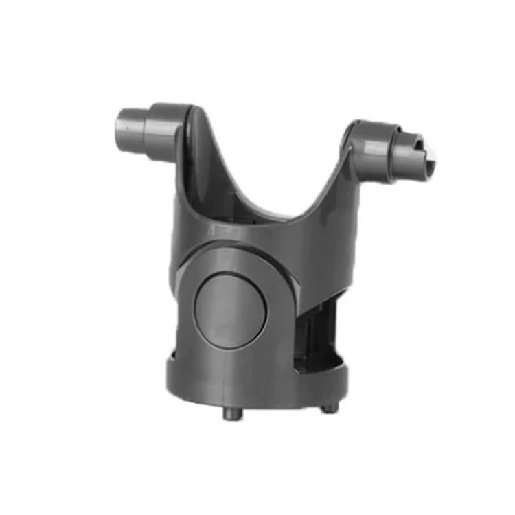 Swivel neck joint connector with cylindrical pivot and mounting base, dark gray
