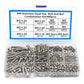 304 stainless hex bolt, nut and washer assortment kit in clear organizer, 480-piece mix