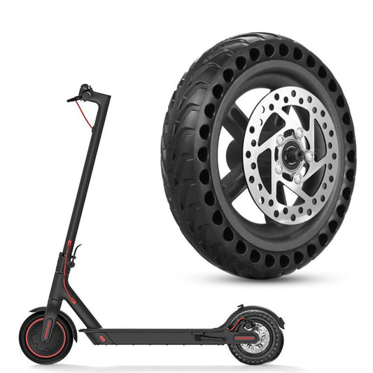 For Xiaomi M365 External Honeycomb Solid Tire Rear Drive Wheel Hub With 110mm Brake Disc, External Honeycomb Solid Tire With 110mm Brake Disc