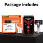 TPMS link kit packaging with red monitor unit, valve sensors, and user manual