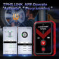 TPMS programming connector with app screens on a phone display