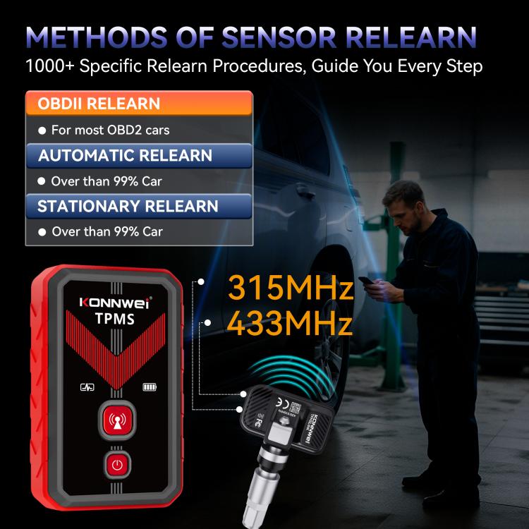 TPMS programming connector and valve stem sensor for wireless sensor relearn