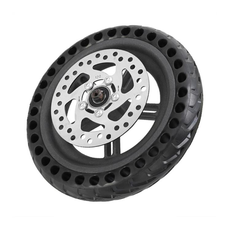 Black solid rear wheel with 120mm disc brake rotor and drive hub