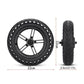 Black solid rear scooter wheel with disc brake; size shown in cm