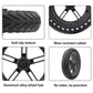 Black solid tire wheel features: anti-slip tread, alloy hub, no puncture