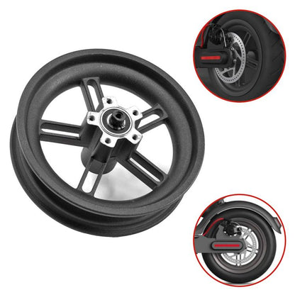 Black rear scooter wheel with hub and disc brake rotor