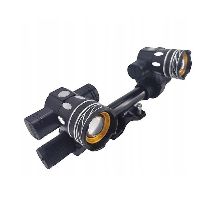 Black handlebar light add-on with dual front lights