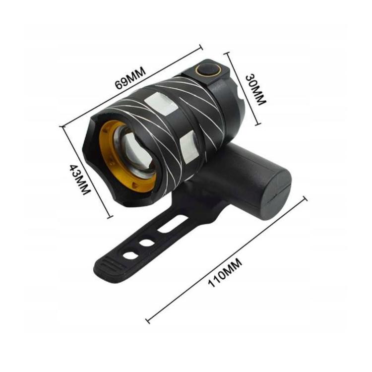 Dual front light handrail add-on with mounting bracket and size measurements