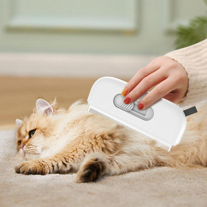 Ultra-Slim Dual-Setting Retractable Double-Toothed Pet De-Shedding Comb