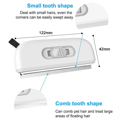 Ultra-Slim Dual-Setting Retractable Double-Toothed Pet De-Shedding Comb