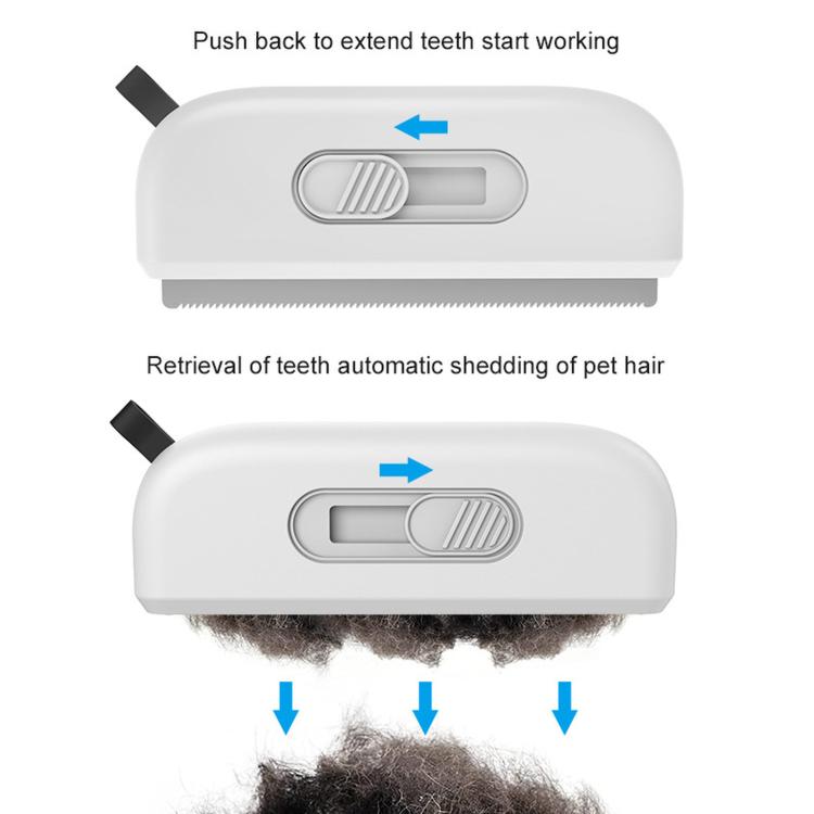 Ultra-Slim Dual-Setting Retractable Double-Toothed Pet De-Shedding Comb