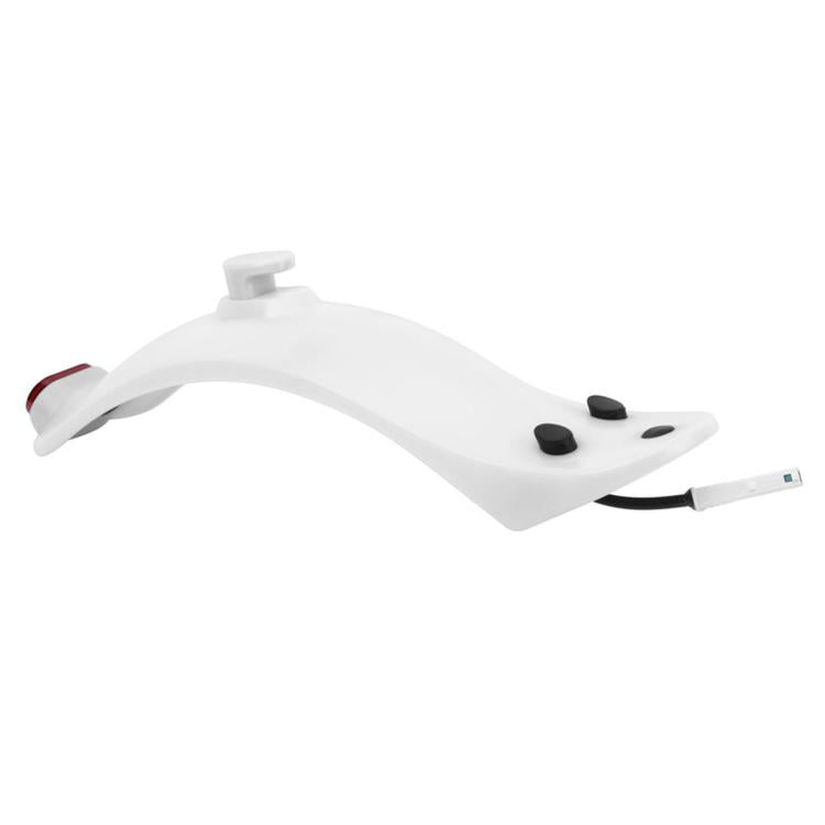 White rear fender with mounting posts and clear connector clip