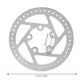 Silver disc brake rotor with measurement overlay and 5-hole pattern