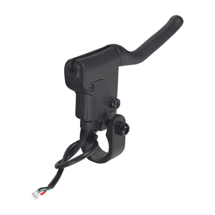 Black hand brake lever with cable and electrical connector