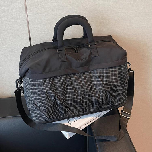Expandable Travel Duffle Bag Lightweight Waterproof Oxford Weekender Bag with Dry Wet Separated Pocket