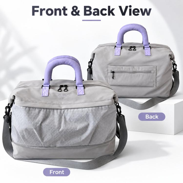 Expandable Travel Duffle Bag Lightweight Waterproof Oxford Weekender Bag with Dry Wet Separated Pocket