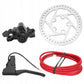 Disc brake kit: caliper, 120mm rotor, red brake cable, hand lever
