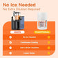 Electric slushy maker with black base and clear ice-free freezing unit
