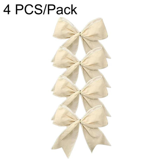 4 PCS/Pack Christmas Fabric Bow Ornaments For Christmas Tree & Wreath Decoration