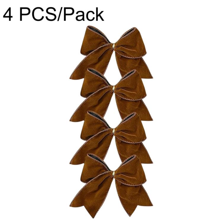 4 PCS/Pack Christmas Fabric Bow Ornaments For Christmas Tree & Wreath Decoration