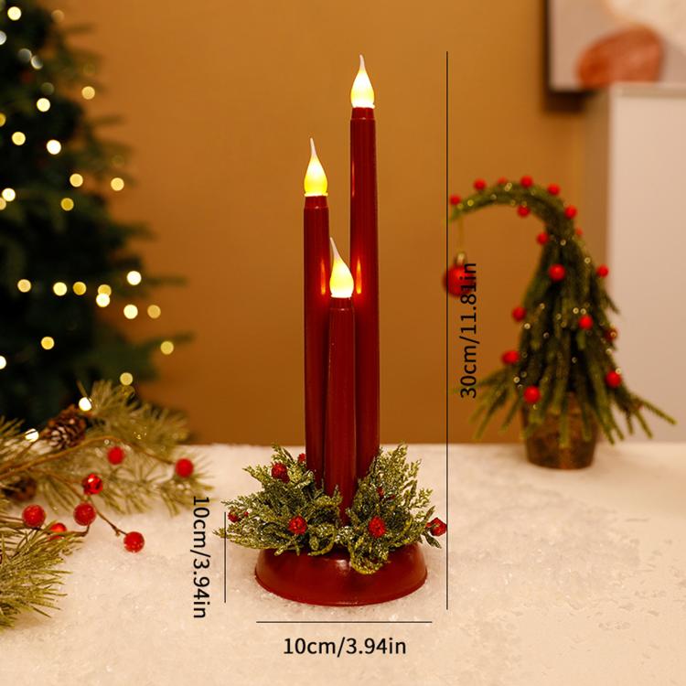 Christmas LED Electronic Candle Decorations Tabletop Ornaments