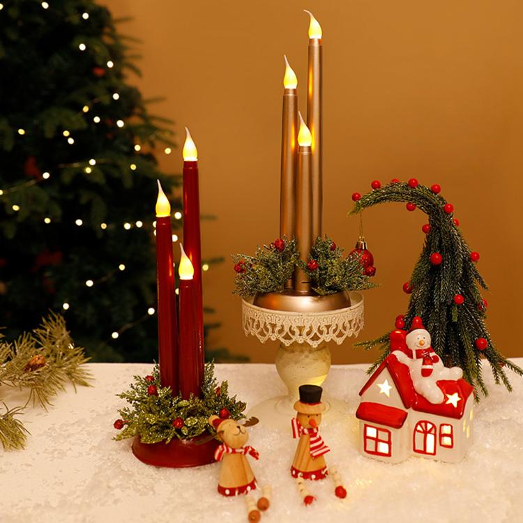 Christmas LED Electronic Candle Decorations Tabletop Ornaments
