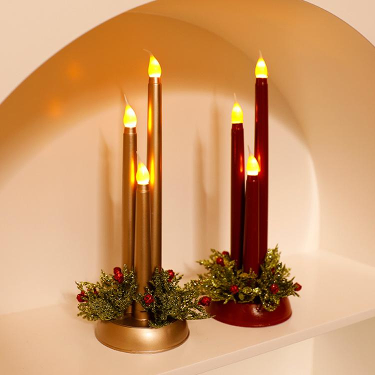 Christmas LED Electronic Candle Decorations Tabletop Ornaments