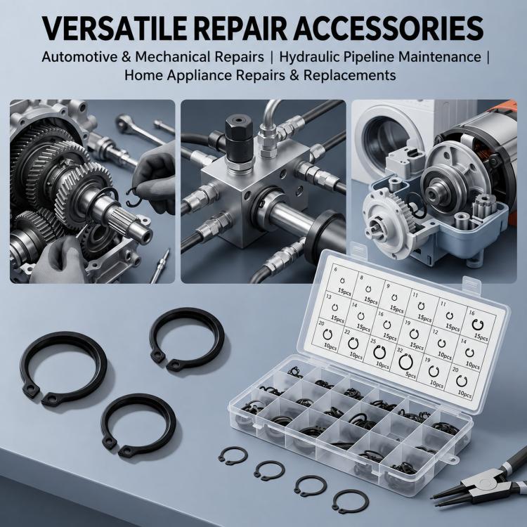 225 PCS/Box Snap Ring Assortment Kit Metric Internal External C-Clips 6mm-32mm, Snap Ring
