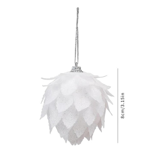 8cm Christmas Tree Foam Ball Decorations Christmas Colorful Ball Hanging Ornaments, White Petal Pointed, White Petal Round, White Petal Half-Round, White Checkered Pattern, Red Sequins, Champagne Gold Sequins, White Sequins