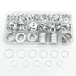 Aluminum sealing flat washers assortment tray with loose round washer rings